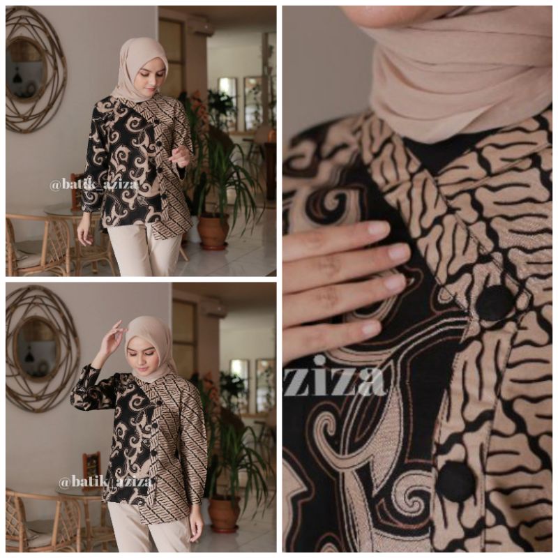 BAJU BATIK WANITA MODERN MONALISA GENES M,L,XL asli PEKALONGAN