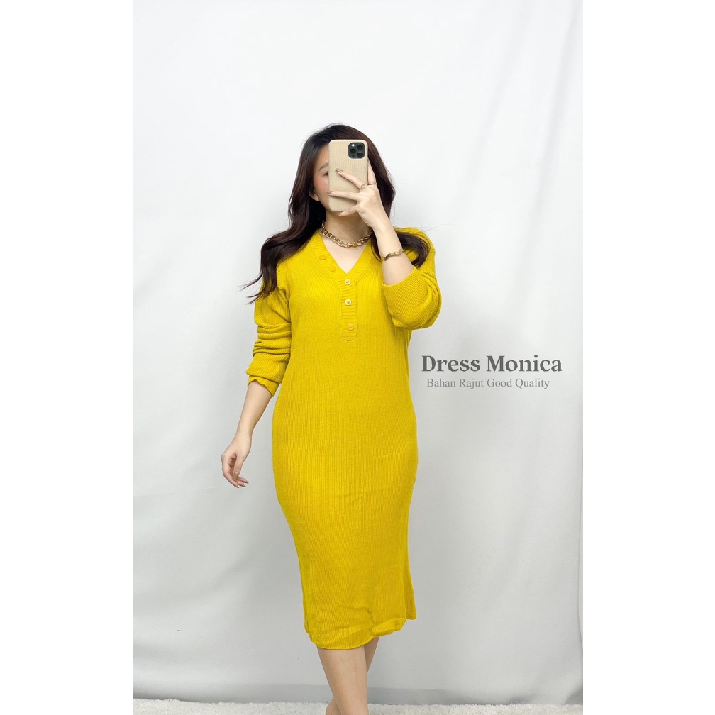 HOPYLOVY - Dress Bodycon Wanita bahan Rajut Monica