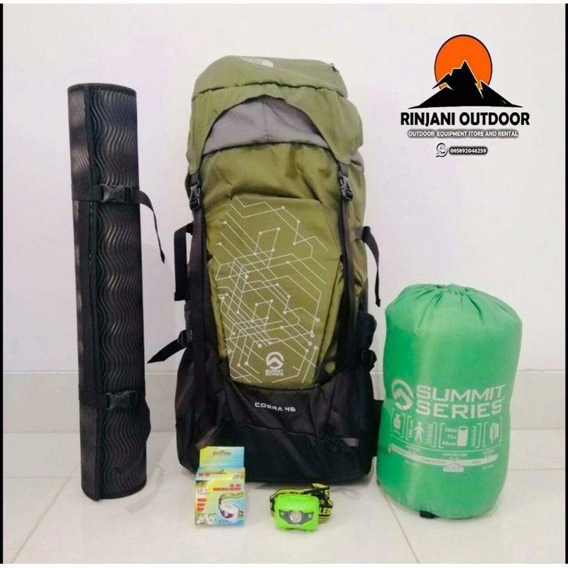 PAKET HEMAT ALAT PENDAKIAN GUNUNG CARRIER COBRA 45L