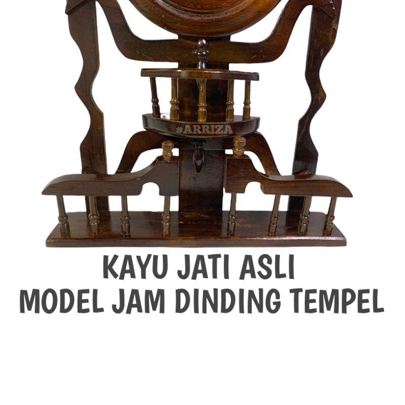 JAM DINDING KAYU JATI / JAM TEMPEL / JAM DINDING TEMPEL / JAM TEMPEL DINDING DARI KAYU JATI ASLI MODEL JAM KUMIS