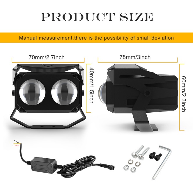 Lampu Tembak Sorot LED Laser Gun Vinyx MT27 Lasergun D2 MT 27 Motor Mobil Dual CSP Warna Putih Kuning Flash Strobo