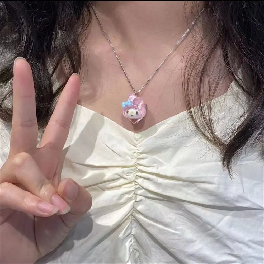 【COD Tangding】Sanrio Kalung Rantai Dengan Liontin Kartun Anjing Laurel Instagram Untuk Wanita