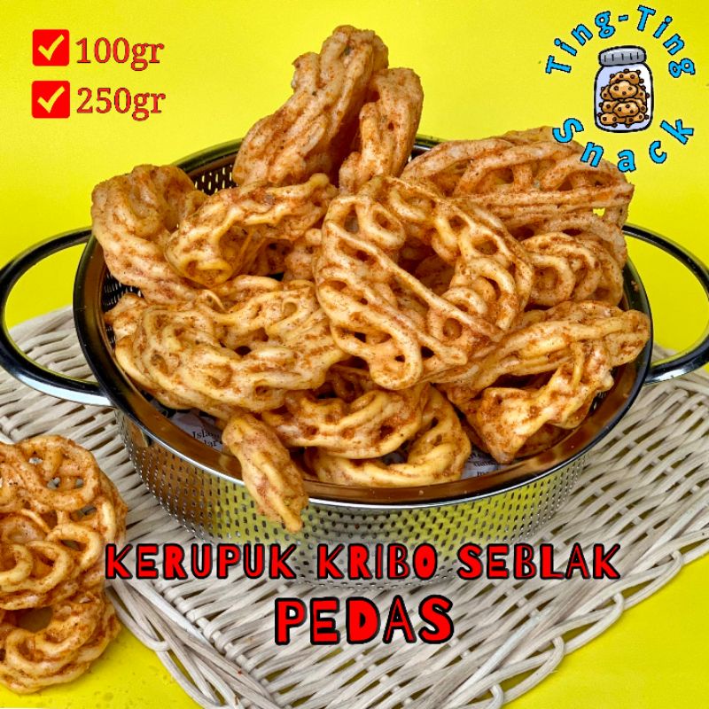 

KERUPUK KRIBO SEBLAK PEDAS 250 GRAM KRUPUK BANTET ENAK