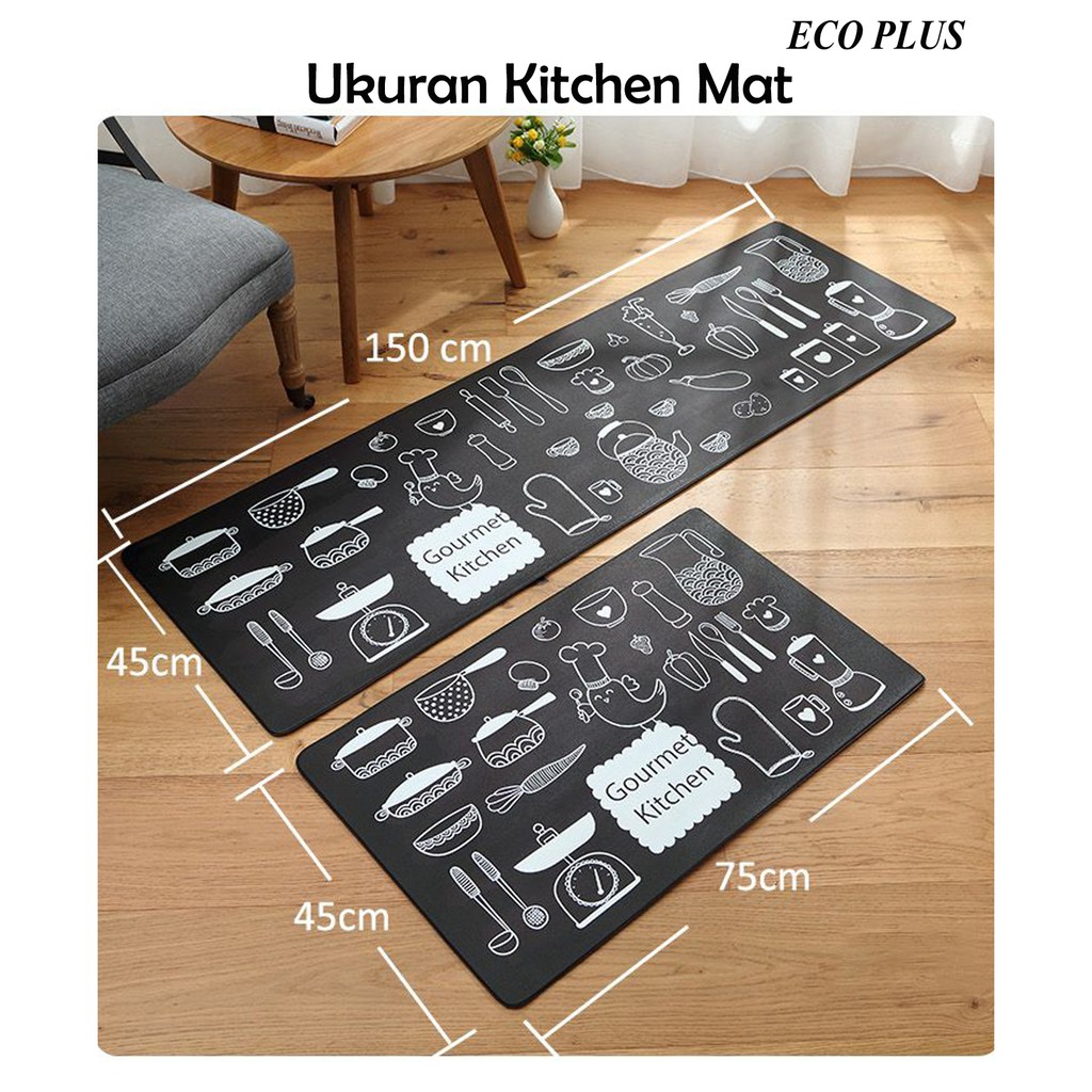 Kitchen floor Mat PVC Leather Keset Busa Dapur