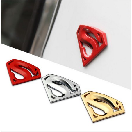 3D Superman Emblem Full Metal Sticker SuperHero Stiker Car Logo