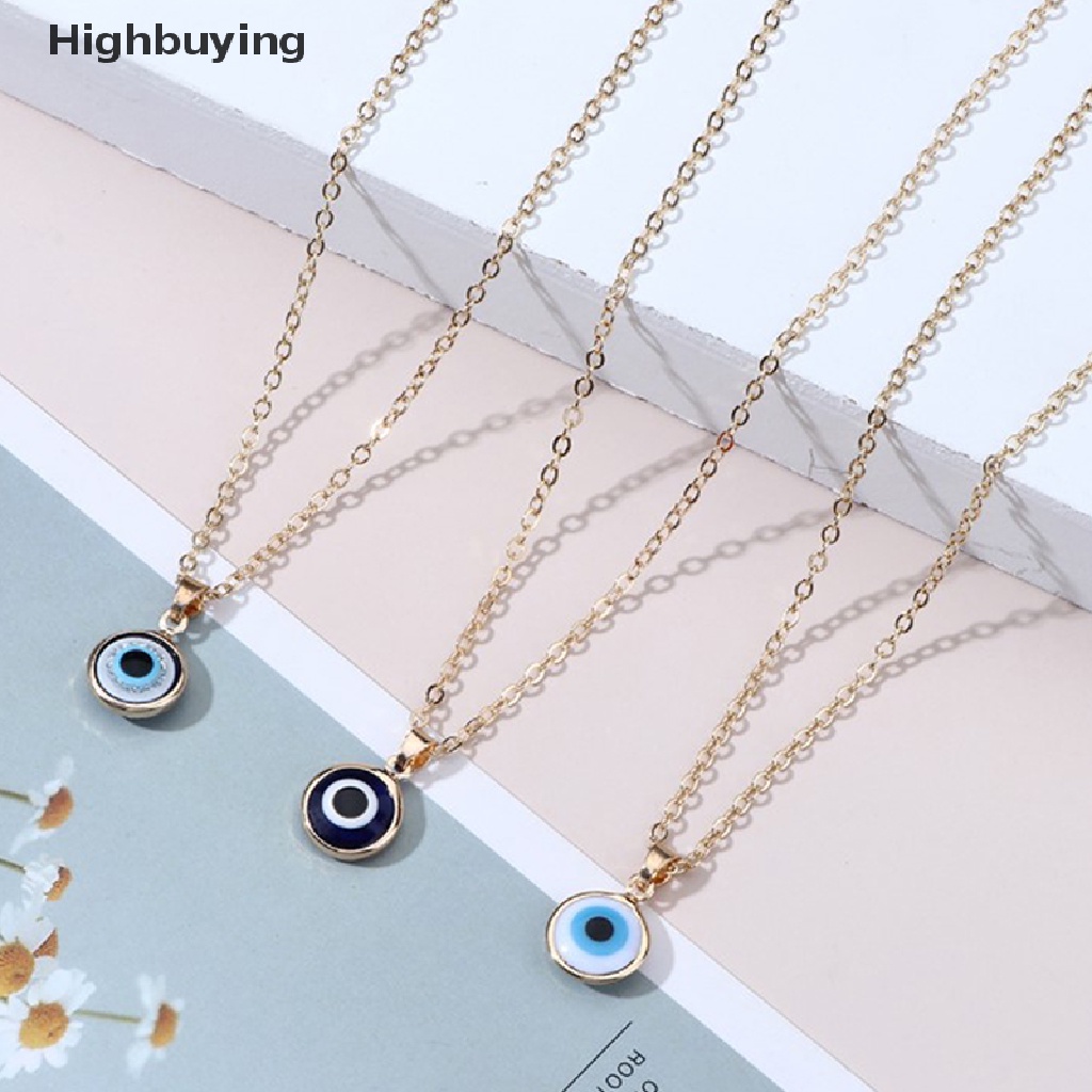 1 Pc Kalung Liontin Kristal Evil Eye Warna Emas Untuk Wanita Glory