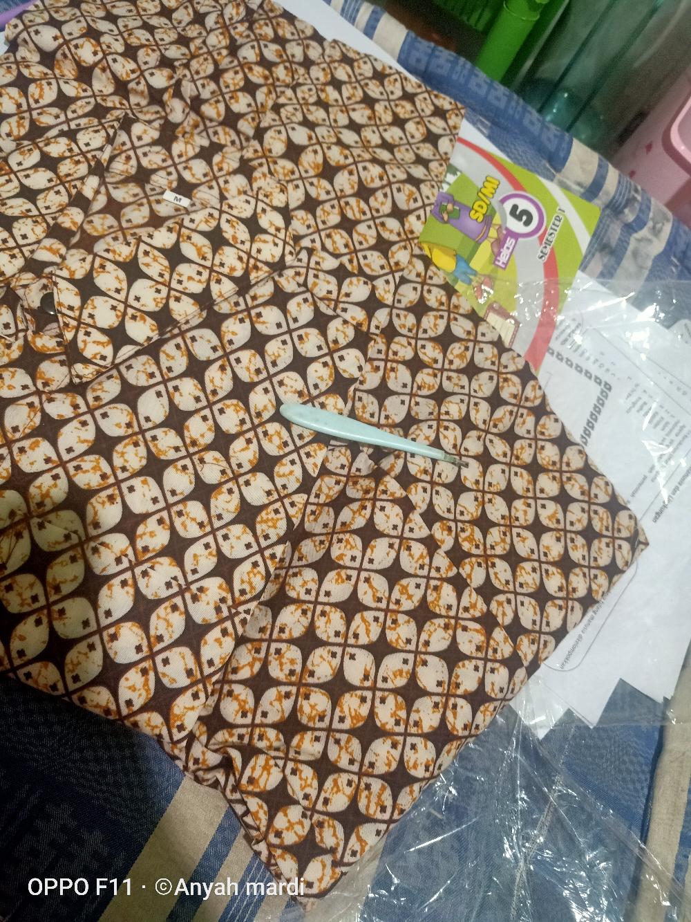 Benang Raja Kemeja Batik Pria Hem Lengan Pendek Ukuran M L Xl