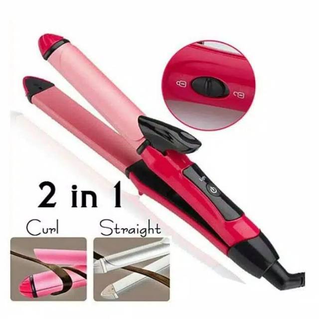 Catokan nova 2in1 / Pelurus rambut / catokan keriting rambut / catokan rambut multifungsi