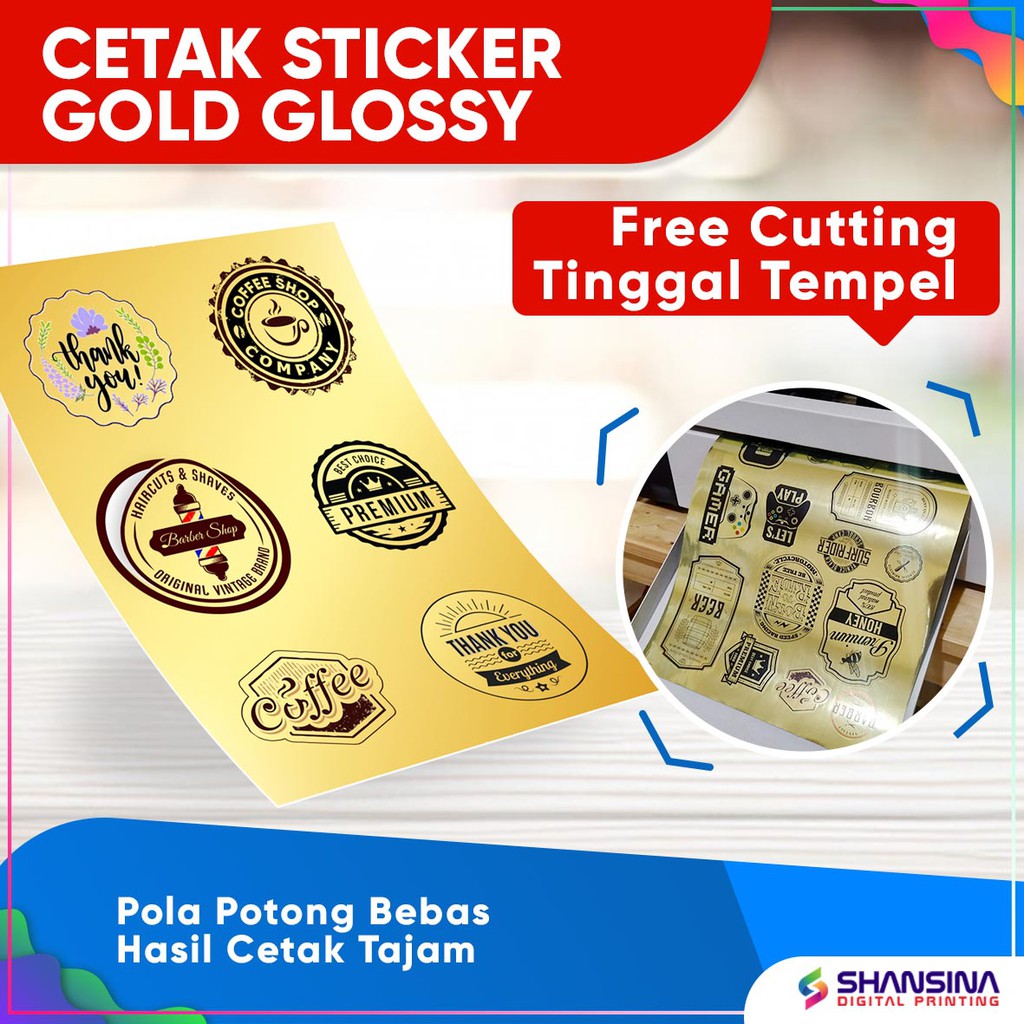 Jual STICKER LABEL GOLD + CUTTING | Shopee Indonesia