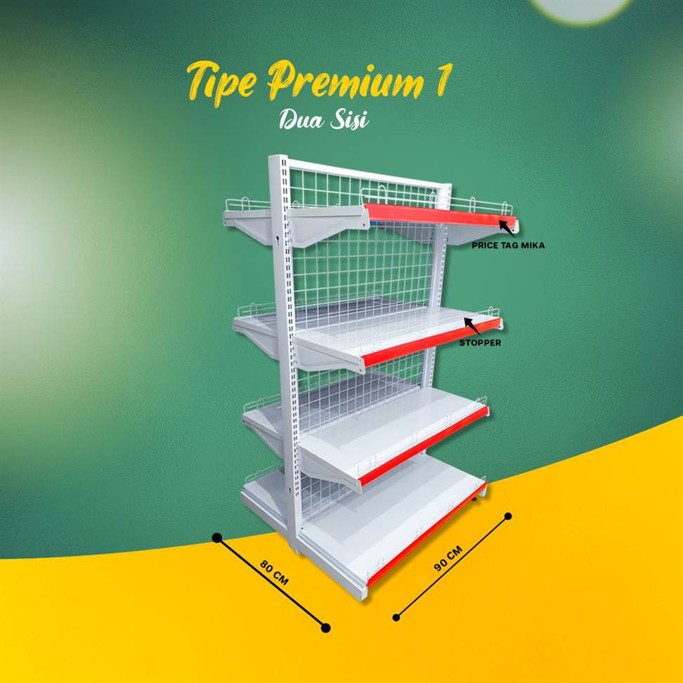 Rak Toko Modern Ala Minimarket - Supermarket - Gondola Premium 2 Sisi