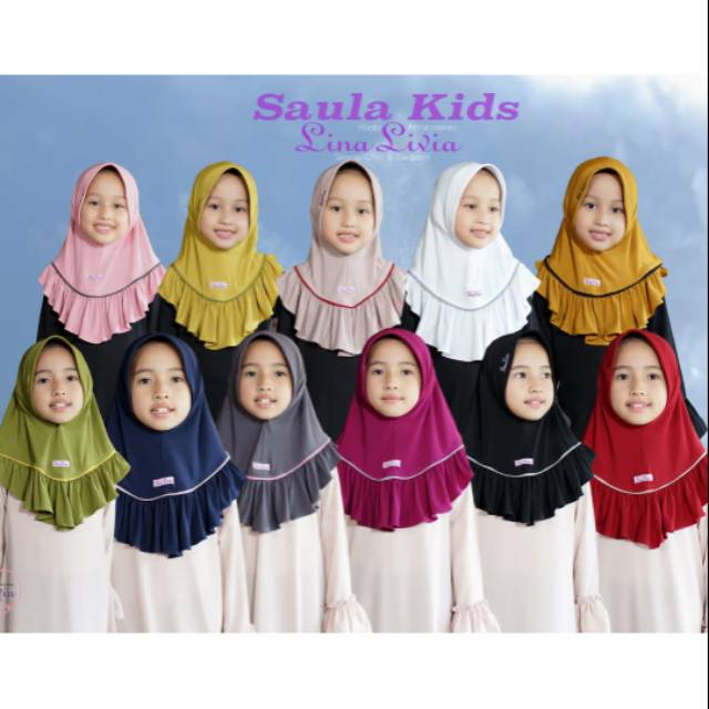 SAULA KIDS ORGINAL PRODUK HIJAB ANAK BY LINALIVIA HIJAB INSTANT TRENDY DAN ANTI GERAH UNTUK BALITA