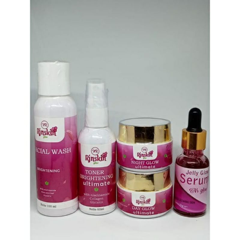 PAKET USAHA/RESELLER 10 PAKETPEMUTIH WAJAH/PELICIN NR RJNSKIN PAKET DOBLE GLOW BPOM