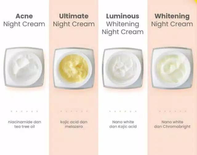 ❤️BISA COD❤️ NIGHT CREAM MS GLOW / ULTIMATE / WHITENING / ACNE / LUMINOUS CREAM