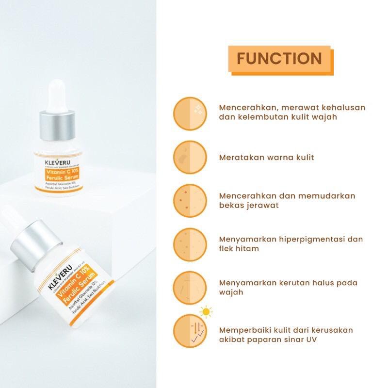 KLEVERU Sea Buckthorn Cleansing Gel Essence Toner Vitamin C 10% Ferulic Serum Glass Skin Overnight