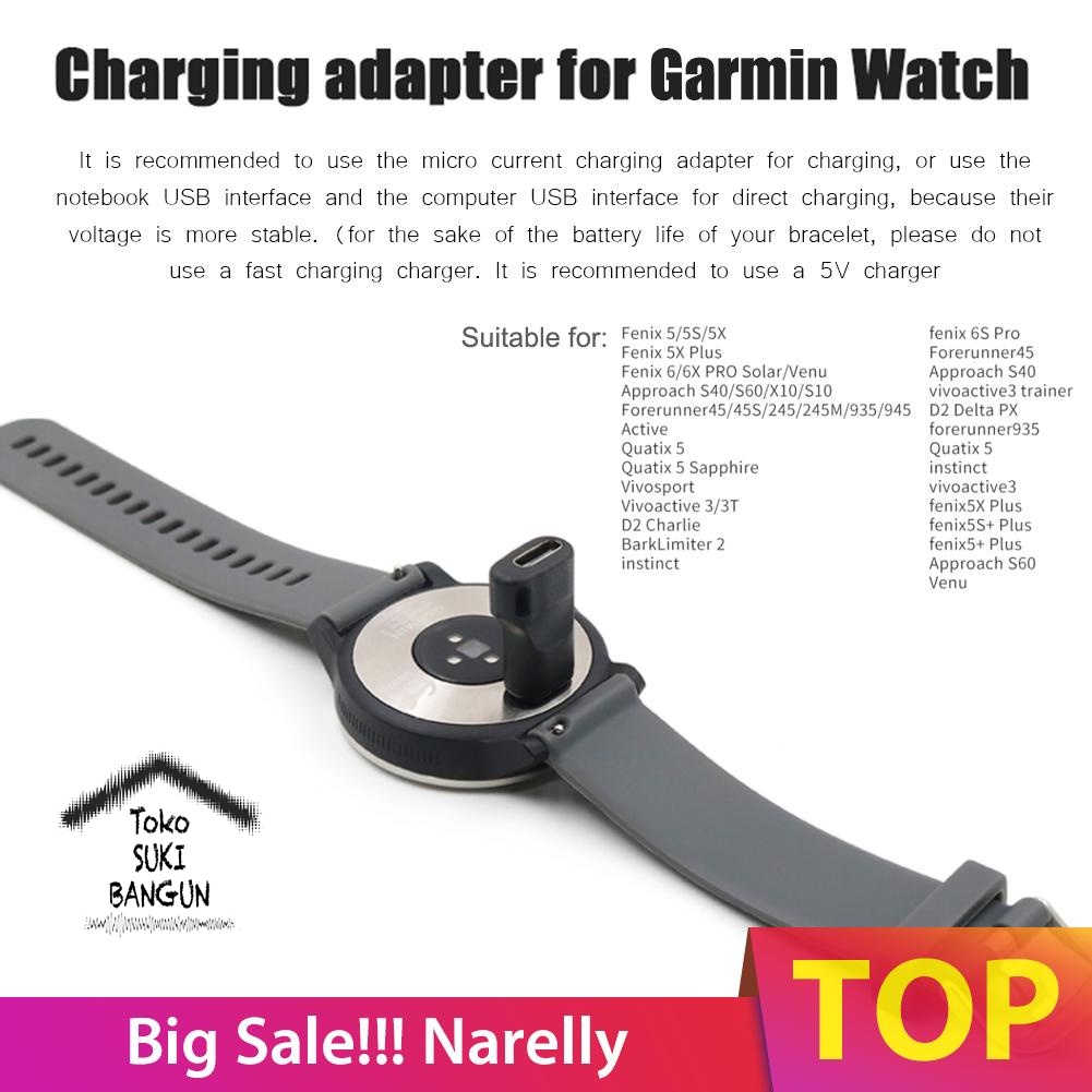 Converter Charger Micro USB Type-C Garmin Fenix Forerunner Venu Quatix Approach Instinct