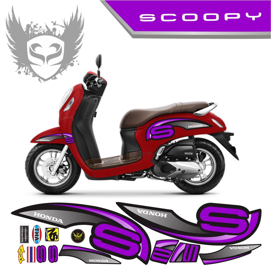 COD STRIPING VARIASI SCOOPY 2021 - VARIASI STRIPING MOTOR HONDA SCOOPY - LIS BODY SCOOPY 2021 UNGU V
