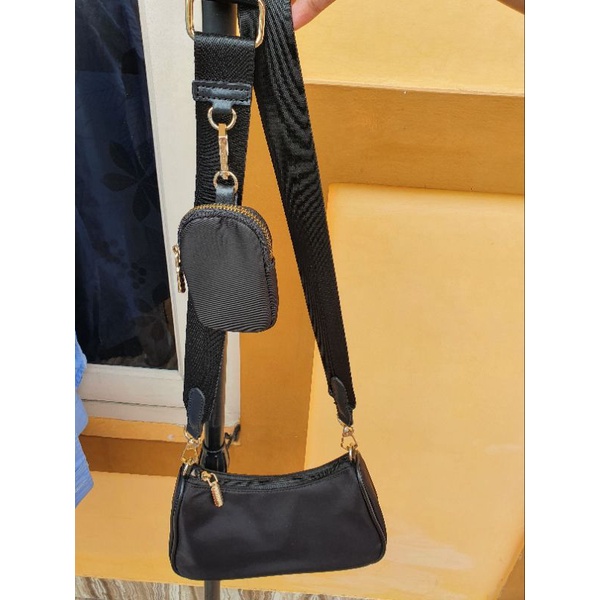 Tas sling bag hitam pouch milliot