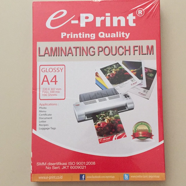 

Eprint Laminating Pouch Glossy A4