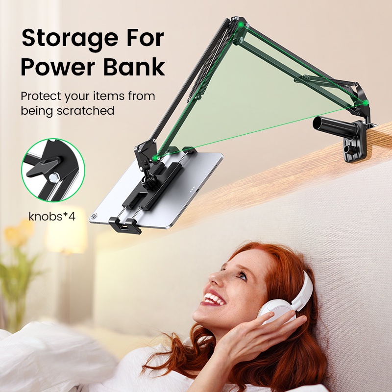 【Stok Produk di Indonesia】Ugreen Stand Holder Handphone / Tablet Lengan Panjang Fleksibel Bahan Aluminum