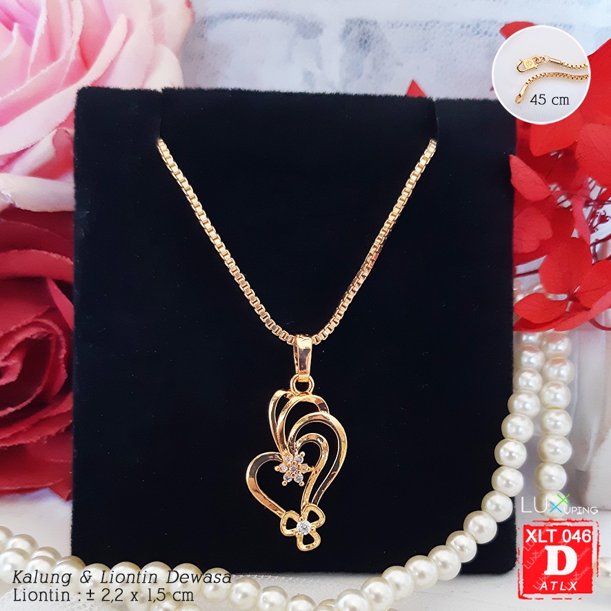 XLT 046  Kalung Set Liontin Terbaru Perhiasan Wanita Lapis Emas 18K Kalung Xuping Gold Luxx Xuping