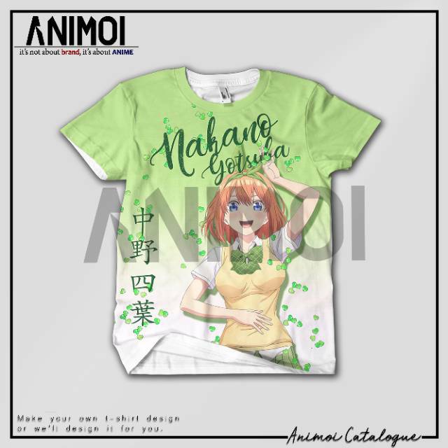 Kaos Full Print Anime Yotsuba || Gotoubun no Hanayome || Animoi