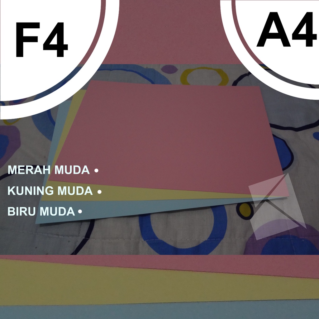 

KERTAS BC / MANILA WARNA MUDA F4 dan A4 ECERAN PER LEMBAR