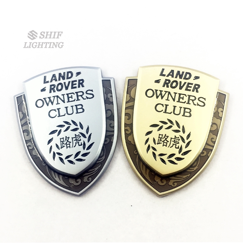 1x Metal LAND ROVER OWNERS Club Logo Car Side Fender Emblem Badge Sticker Decal Range Rover