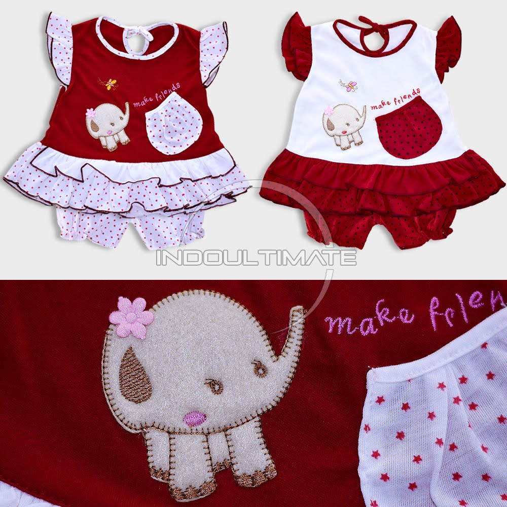 Terusan Baju Bayi Perempuan 1 Set BCS-084 Setelan Baju Bayi Baru Lahir Murah Lucu 3,6 Bulan Pakaian Bayi Perempuan Cewek / Rok Bayi Setelan Baju Bayi Perempuan Murah Lucu