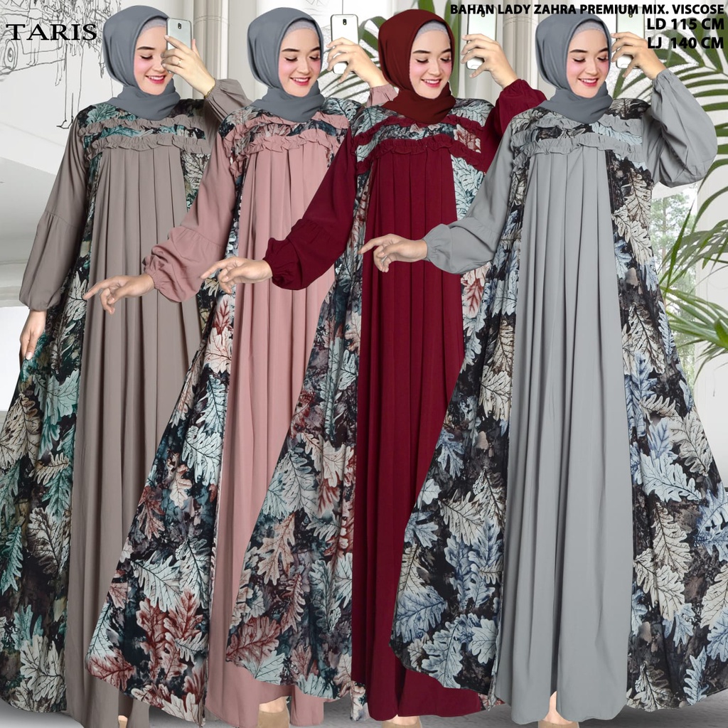 (COD) GAMIS PREMIUM REMPEL DEPAN ORIGINAL TARIS BUSANA BRAND 100 %BAJU PESTA BAJU MEWAH BAJU ELEGAN 