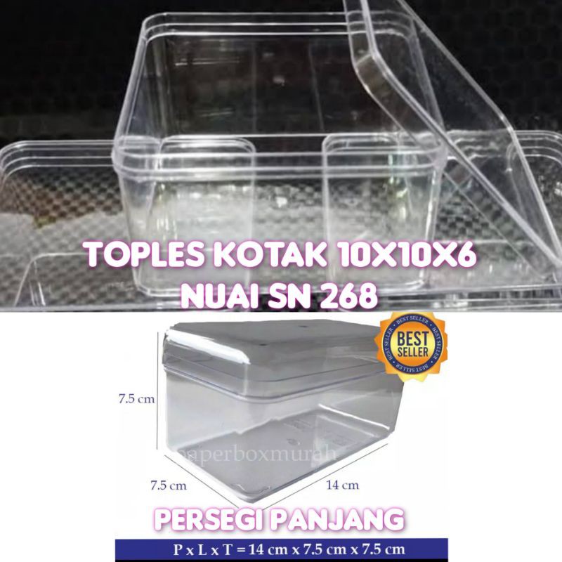 eceran Toples kue kotak bulat persegi mika dessert box kue kering tempat wadah kue