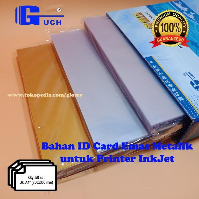 PVC BAHAN ID CARD EMAS / GOLD 50 SET (GUCH) Termurah