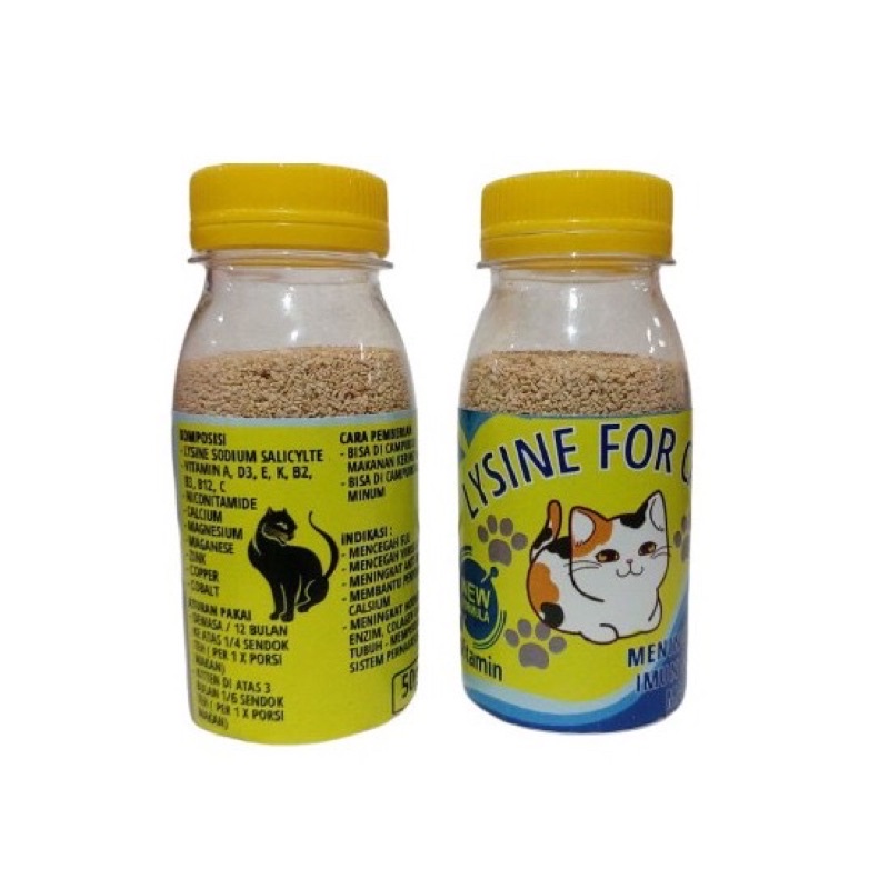 Penggemuk kucing lysine plus vitamin lengkap