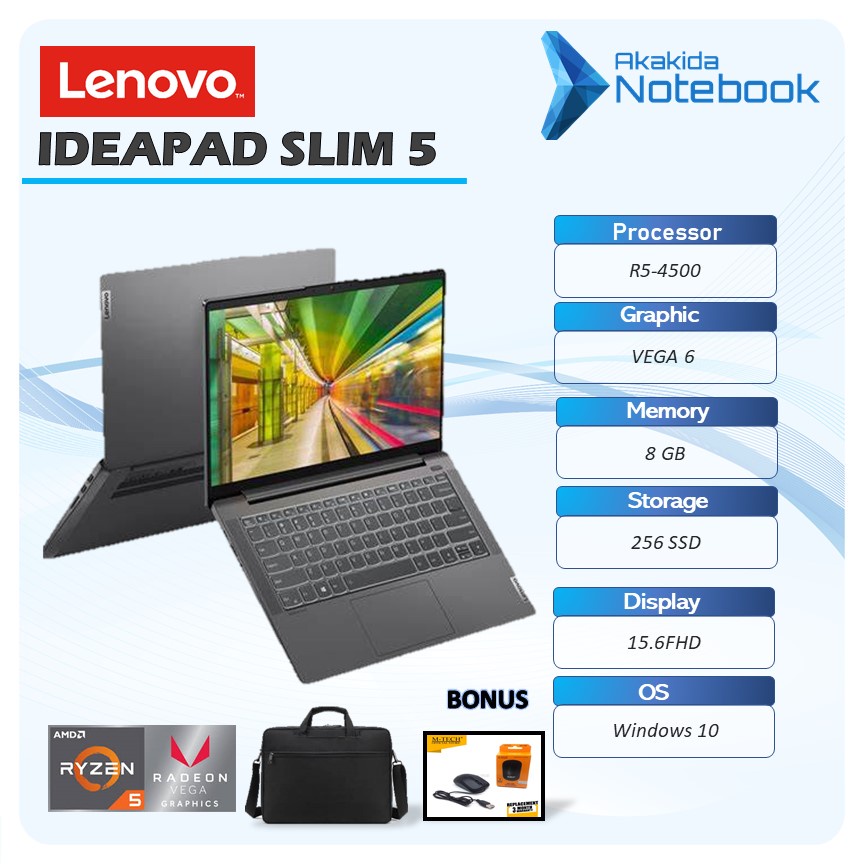 Jual LENOVO IDEAPAD SLIM 5 15 RYZEN 5 4500 8GB 256SSD VEGA6 W10 15.6FHD ...