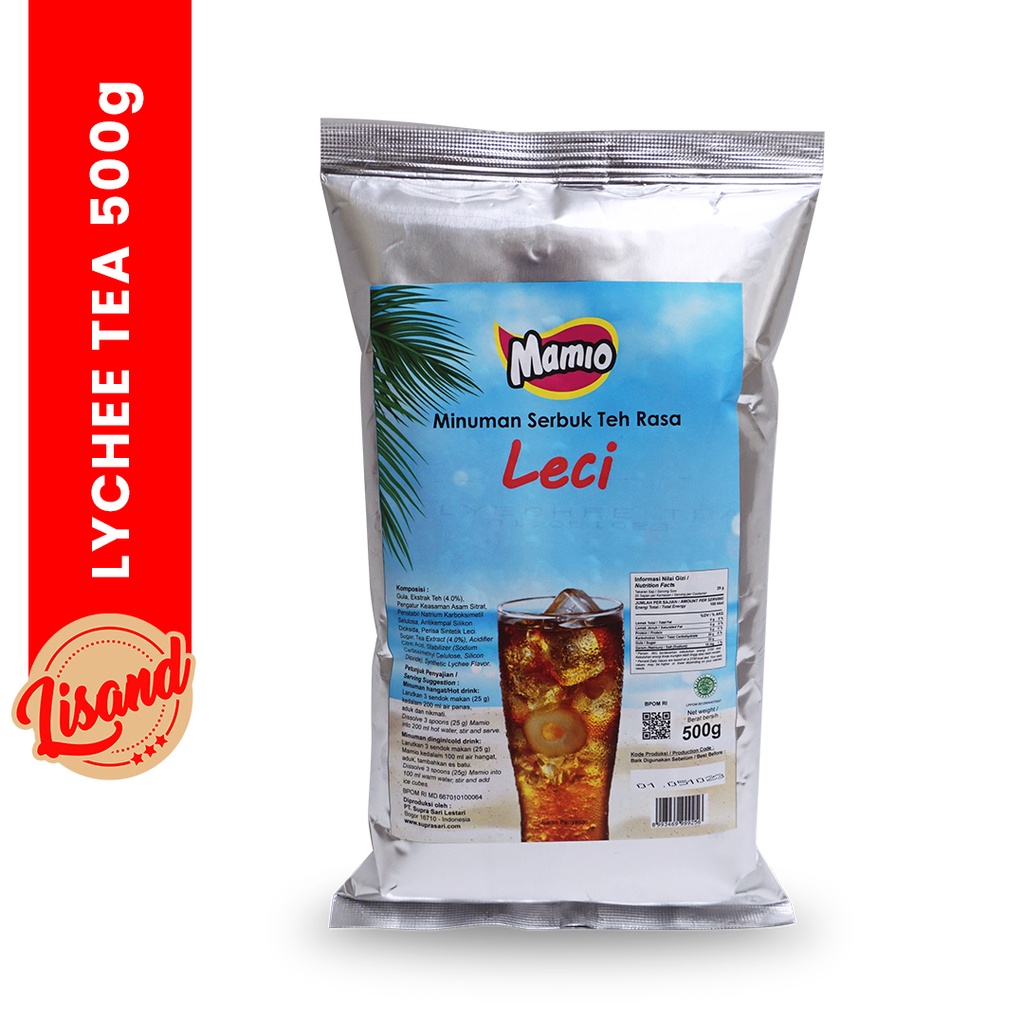 

Bubuk Minuman Lychee Tea Mamio Kemasan 500g