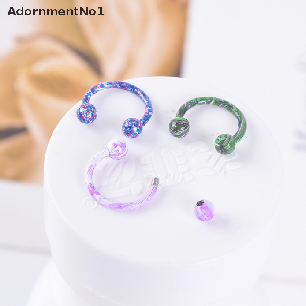 (AdornmentNo1) 8pcs / Set Cincin Tindik Hidung / Tubuh Bahan Baja Desain Sepatu Kuda Untuk Pria / Wanita