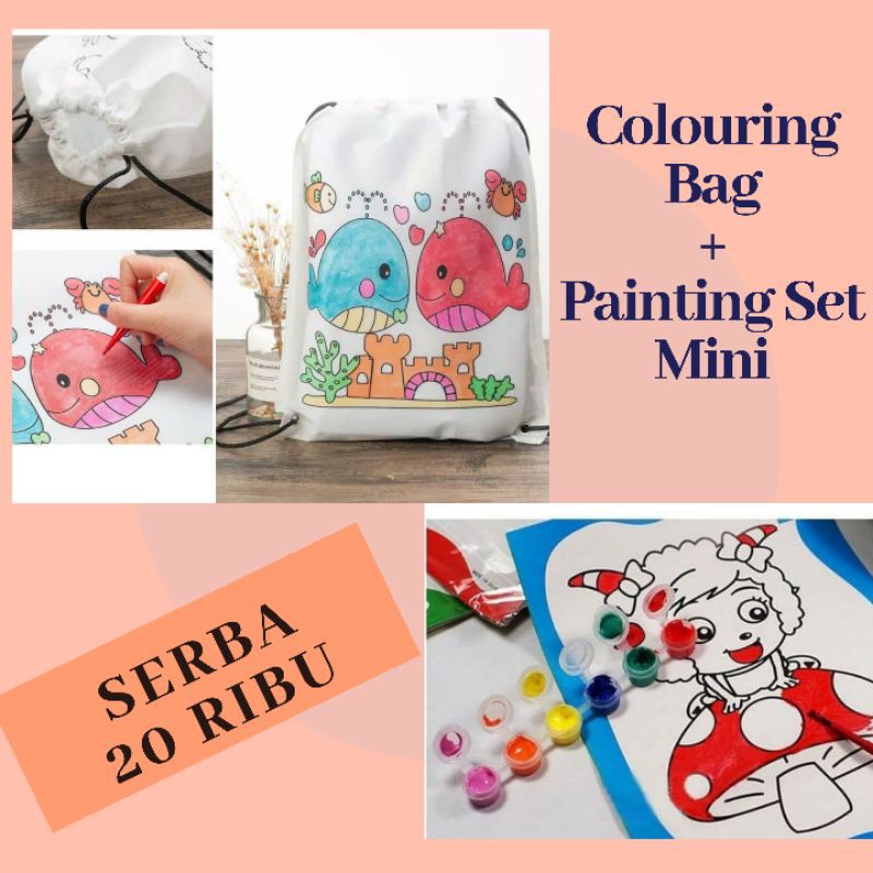 

MAINAN EDUKASI ANAK SERBA 20RIBU / COLOURING BAG / PAKET MELUKIS / PAINTING KIT / MELUKIS /CAT LUKIS