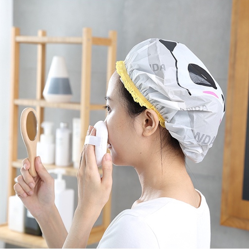 [Harga Grosir]1pc Topi Mandi Tebal Anti Air Multifungsi Reusable Motif Acak/Hot Sale