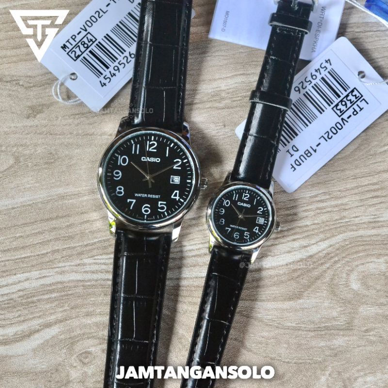 JAM TANGAN PRIA WANITA CASI0 ORIGINAL MTP LTP V002L ANALOG TANGGAL KULIT LEATHER ANGKA TERMURAH FULL