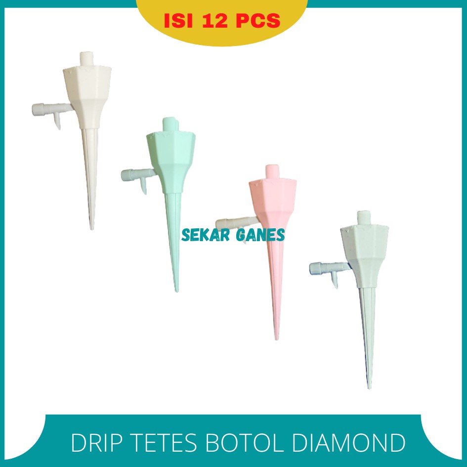 SEKAR LUSINAN 12 Pcs Drip Tetes Diamond Drip Tetes Air Sistem Irigasi Tutup Botol Penyiram Tanaman