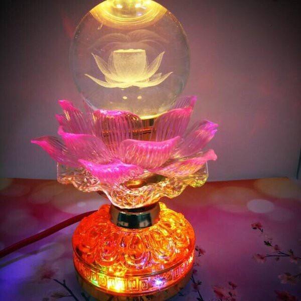 Lampu Sembayang Bentuk Bunga Teratai- Isi 12 Lagu Buddha Warna Pink