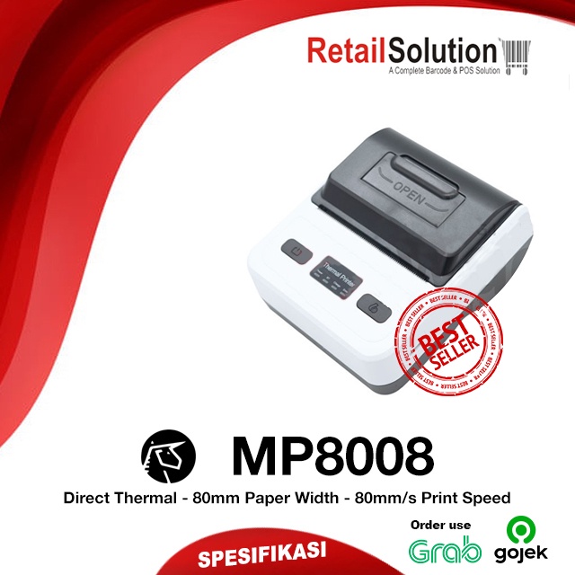 Printer Kasir Thermal Bluetooth Portable RPP02N - Iware MP8008 / MP-8008