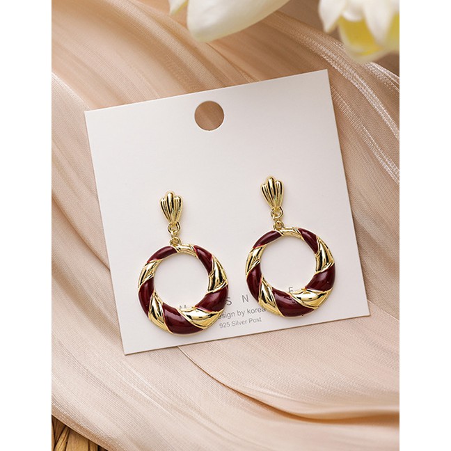 LRCC Anting Tusuk Fashion Geometric Ring Drip Earrings P22268