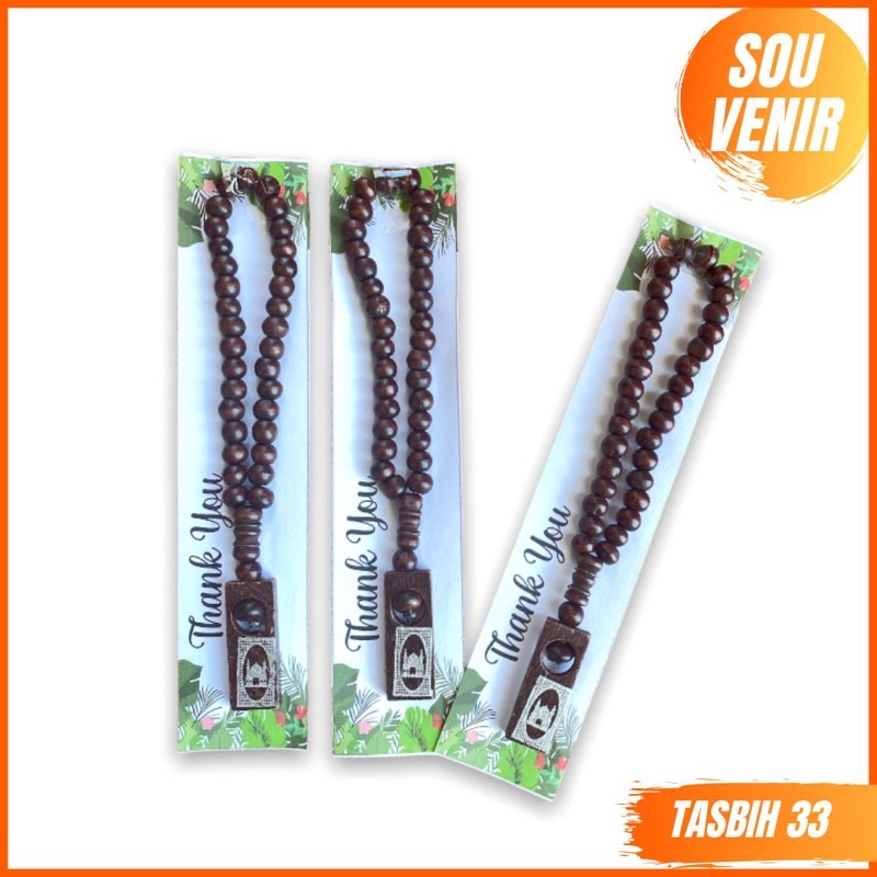 Souvenir Termurah haji dan umroh TASBIH 33 butir pack plastik + thakcard Thankyou