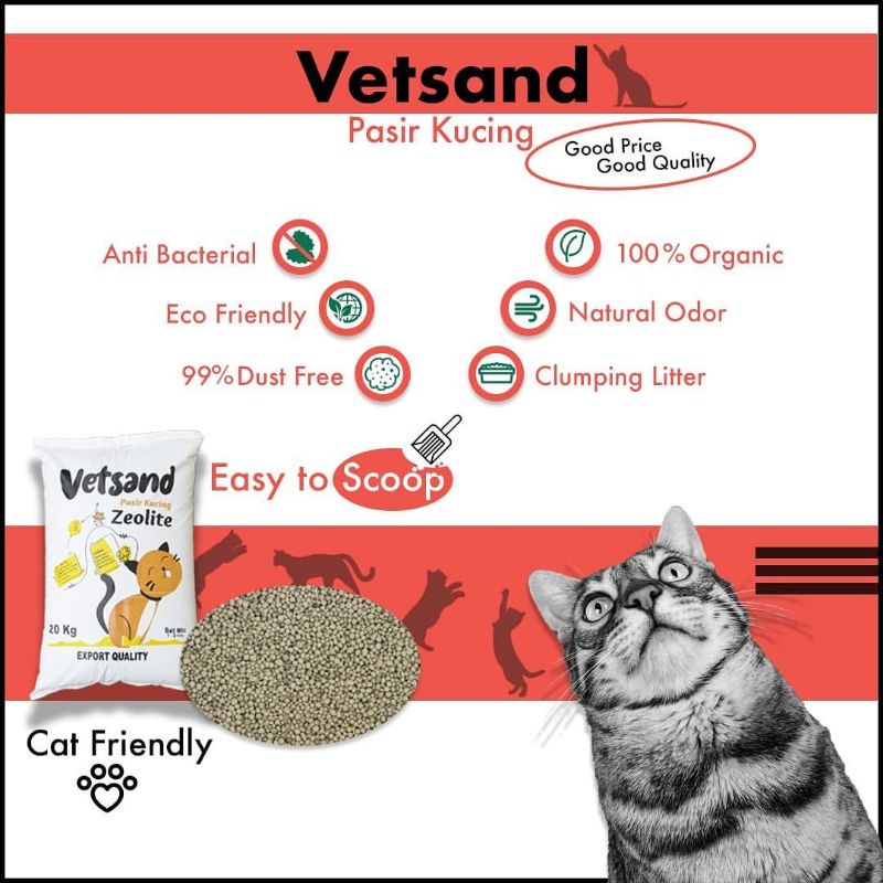 Vetsand Pasir Kucing Gumpal Wangi 20kg