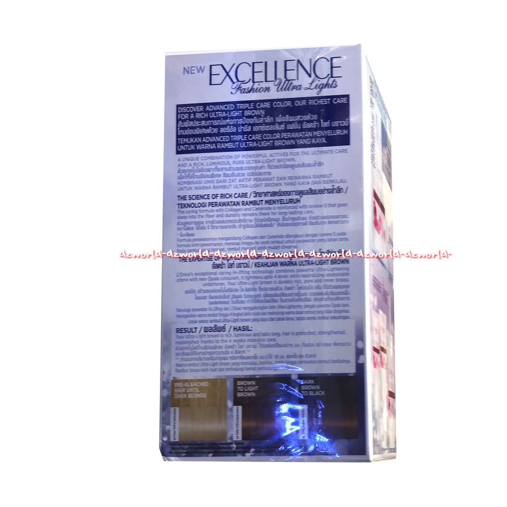 L'oreal Excellence 02 Ultra Light Golden Brown Cat Warna Rambut Loreal Pewarna Rambut Coklat Excelence