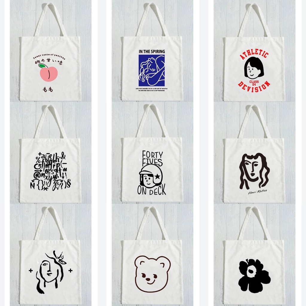 NEW TOTEBAG WANITA - TOTE BAG VINTAGE MOTIF PAKAI RESLETING