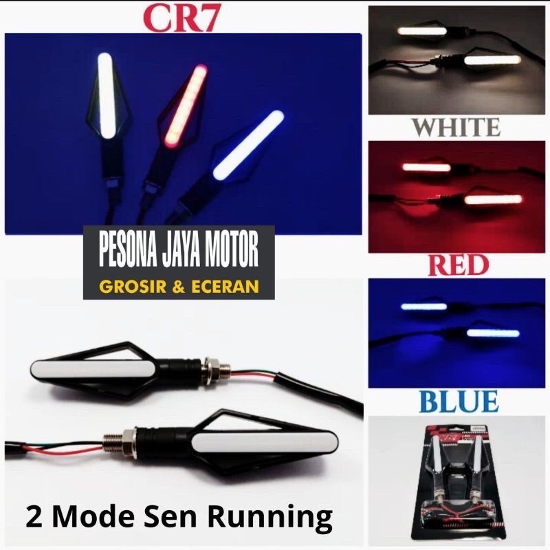 Sein Running Lampu Sen LED Running Model Petir 2 Sisi Universal Semua Motor