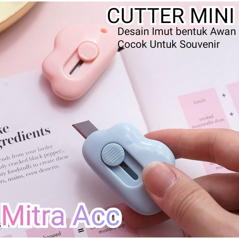 Cutter Mini Portable Pisau Pemotong Kertas Karakter Awan Lucu