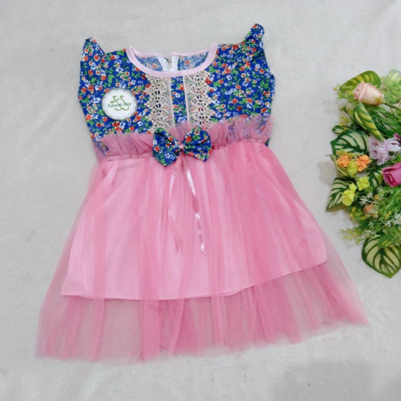 Dress Anak 1 2 Tahun cewek perempuan Dress Bunga Lili