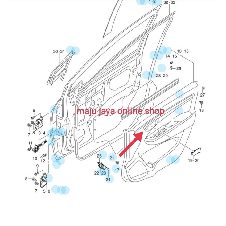 Cover / Tutup Baut Handel Dalam Ertiga 2012-2017 Original